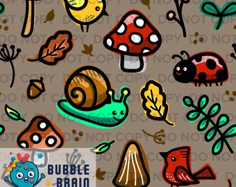 Woodland Forest Seamless Pattern File