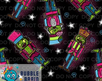 Christmas Zombie Nutcrackers Seamless Digital Pattern File