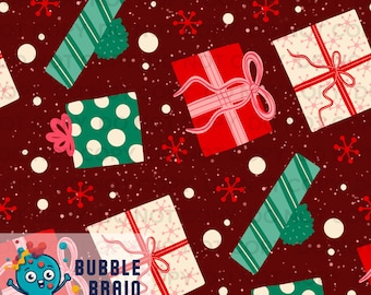 Christmas Presents with Bows Seamless Digital Pattern File