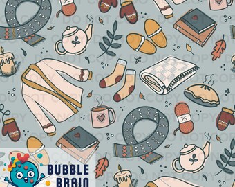 Cozy Fall Hygge Seamless Pattern File
