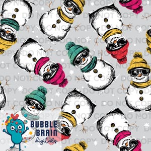 Edgy Winter Snowman Seamless Pattern File