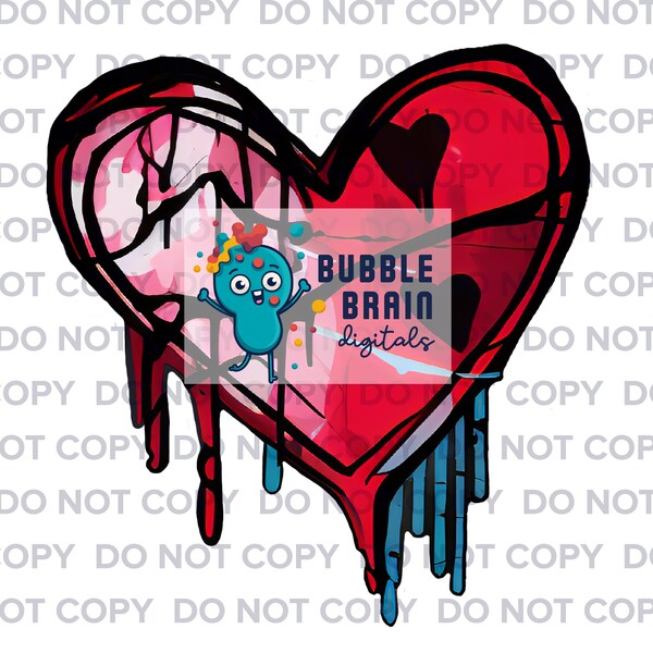 Edgy Dripping Valentine's Day Hearts PNG File