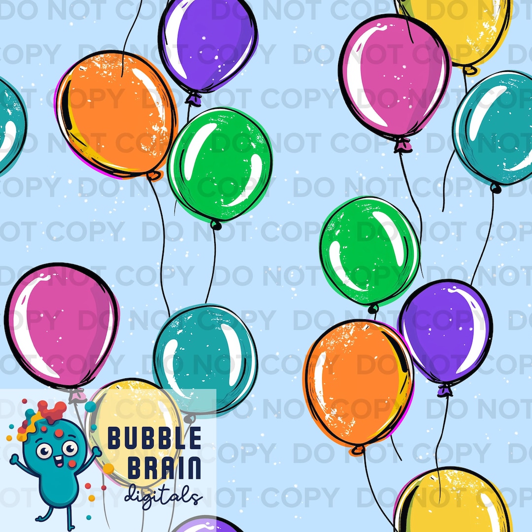 Birthday Balloons Celebration Seamless Pattern File - Etsy