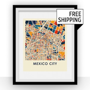 Mexico City Map Print - Full Color Map Poster