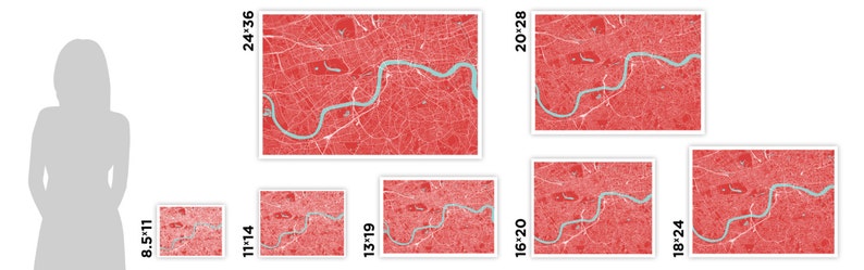 London Map Print Choose your color image 4