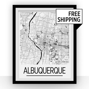 Albuquerque Karte - Usa Karte Print - Art-Deco-Plakatserie