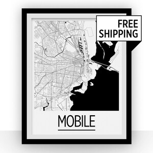Mobiele kaart Poster - usa kaart Print - Art Deco serie