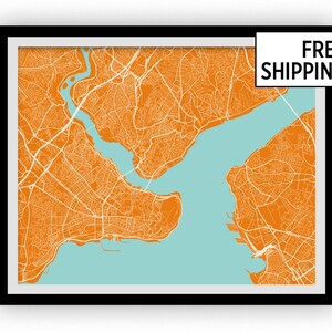 Istanbul Map Print - Choose your color