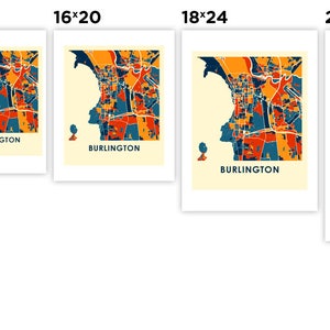 Burlington Map Print - Full Color Map Poster - Etsy
