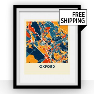 Oxford Map Print - Full Color Map Poster
