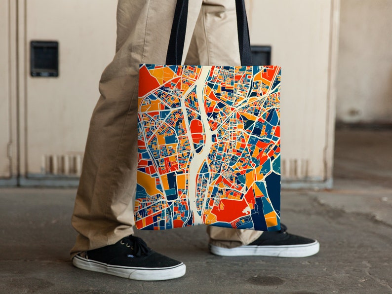 Cairo Map Tote Bag Egypt Map Tote Bag 15x15 Etsy