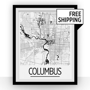 Série de Columbus cartes Poster - usa Map Print - Art déco
