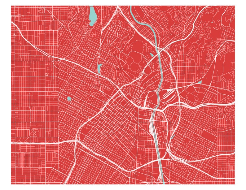 Los Angeles Map Print Any Color You Like image 2