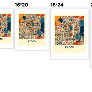 Kyoto Map Print Full Color Map Poster image 4