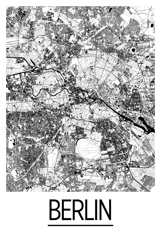 Berlin Map Poster Germany Map Print Art Deco Series - Etsy