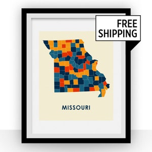 Missouri Map Print - Full Color Map Poster