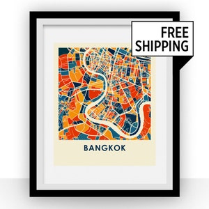 Bangkok Map Print - Full Color Map Poster
