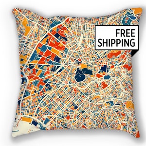 Athen Karte Kissen - Griechenland Karte Kissen 18 x 18
