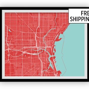 Milwaukee Map Print - Choose your color