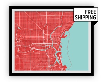 Milwaukee Map Print - Choose your color