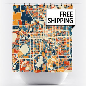 Orlando Map Shower Curtain - usa Shower Curtain - Chroma Series