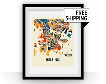 Helsinki Map Print - Full Color Map Poster