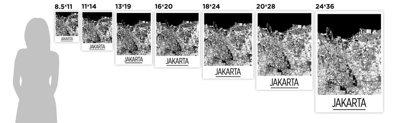 Jakarta Map Poster indonesia Map Print Art Deco Series image 4