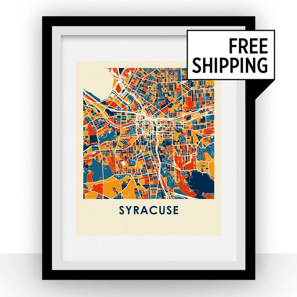 Syracuse Map Print - Full Color Map Poster