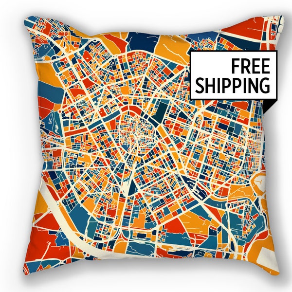 Cojín con el mapa de Valencia - Cojín con el mapa de España (18 x 18)