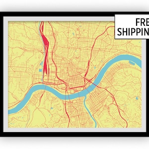 Cincinnati Map Print - Choose your color