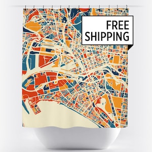 Melbourne Map Shower Curtain - australia Shower Curtain - Chroma Series