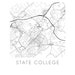 State College Map Black and White Print Pennsylvania Black - Etsy