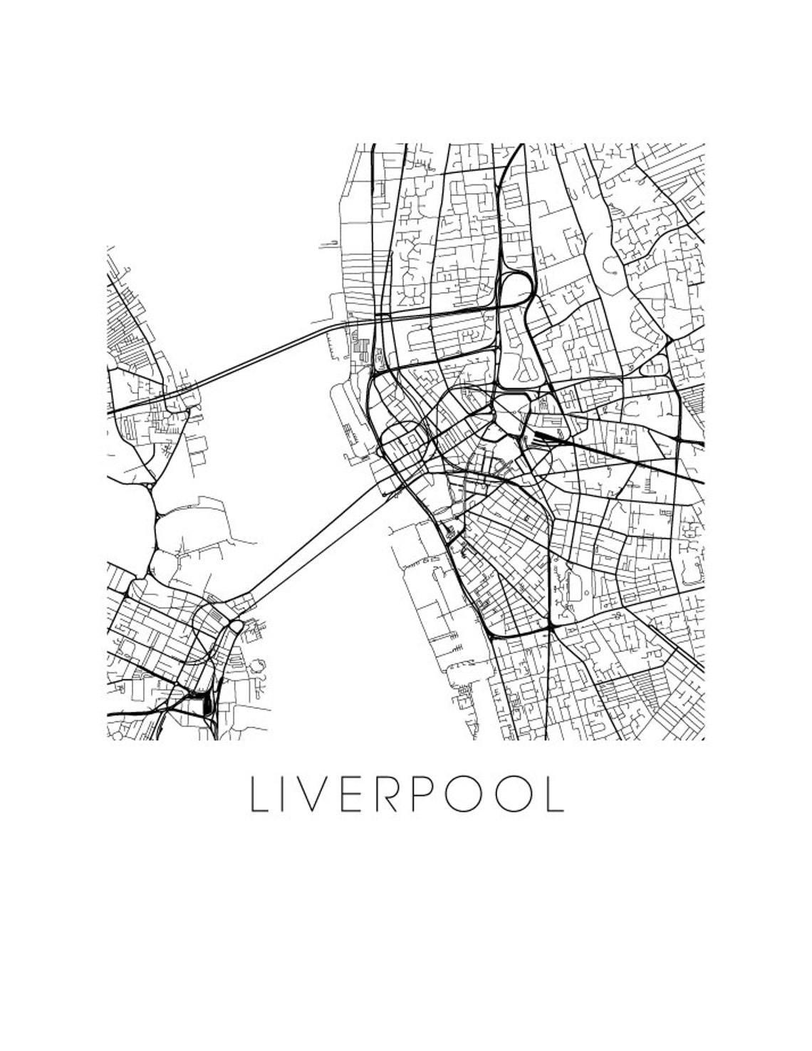 Liverpool Map Print Etsy UK