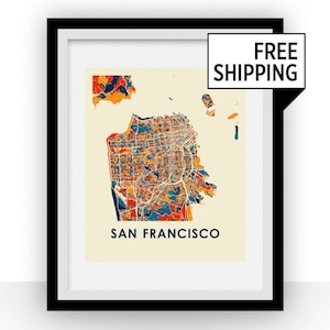 San Francisco Map Print Full Color Map Poster image 1