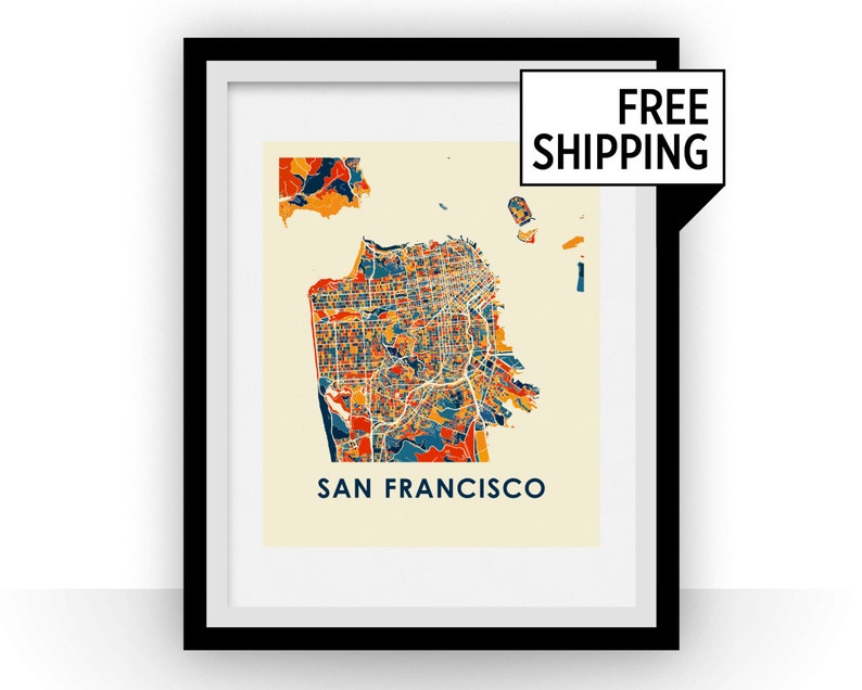 San Francisco Map Print Full Color Map Poster image 1