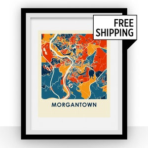 Morgantown Map Print - Full Color Map Poster