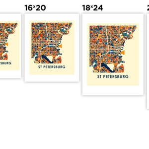 St Petersburg Florida Map Print - Full Color Map Poster - Etsy