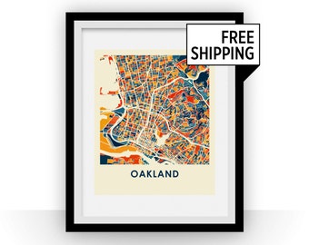 Oakland Map Print - Full Color Map Poster