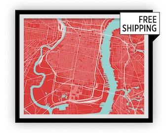 Philadelphia Map Print - Choose your color