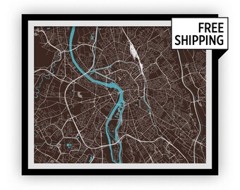 Impresión del mapa de Toulouse: elige tu color