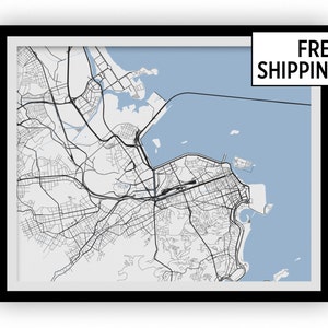 Rio de Janeiro Map Print - Choose your color