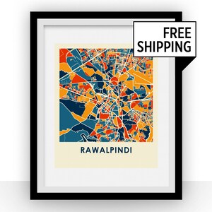 Rawalpindi Map Print - Full Color Map Poster