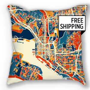 San Diego Map Pillow - California Map Pillow 18x18