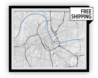 Nashville Map Print - Choose your color