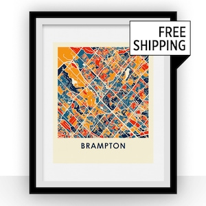 Brampton Ontario Map Print - Full Color Map Poster