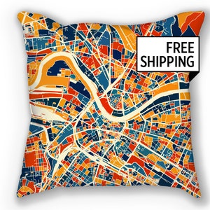 Dresden Map Pillow - Germany Map Pillow 18x18