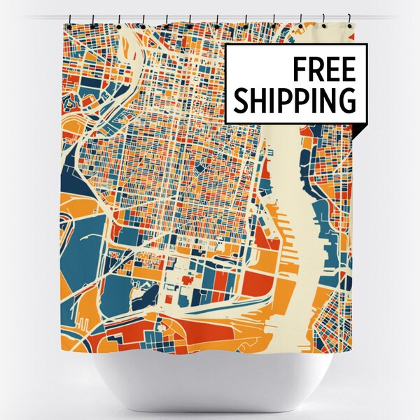 Philadelphia Shower Curtain Etsy