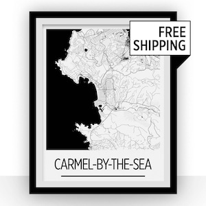 Carmel Karte - California Karte Print - Art-Deco-Plakatserie