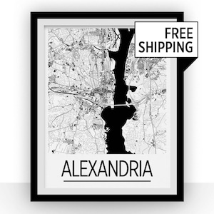 Alexandria VA Map Poster - Virginia Map Print - Art Deco Series