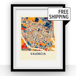 Valencia anzeigen Print - Vollfarb-Karte-Poster